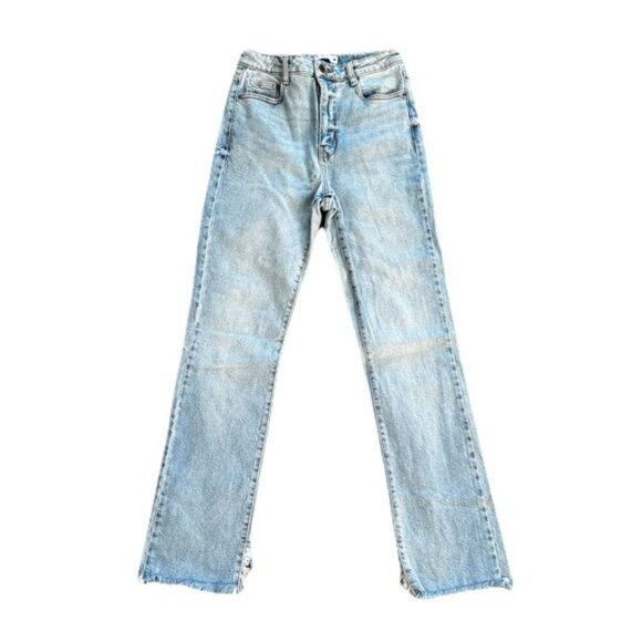 Zara 2 Light Wash High Rise Straght Fray - Picture 1 of 9